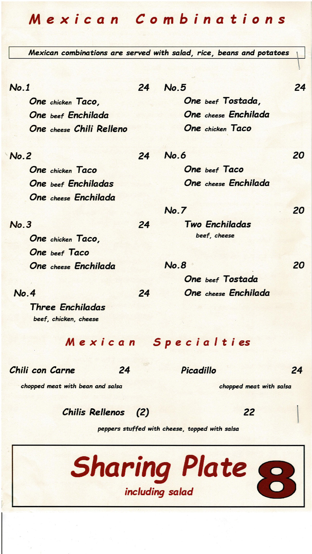 La Candela Menu