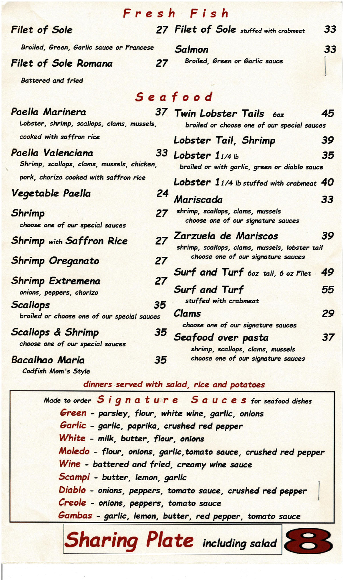 La Candela Menu